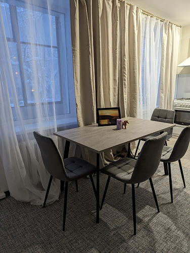 Стол Тринити Лофт 120 32 мм дуб галифакс табако / черный матовый фото покупателя 553