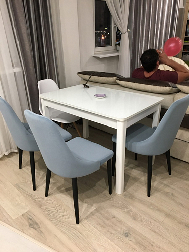 Стул на металлокаркасе Kora green / black фото покупателя 82