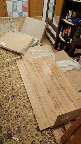 Деревянный стол Лота Лофт 120х75 белый матовый / дуб крафт золотой фото покупателя 851