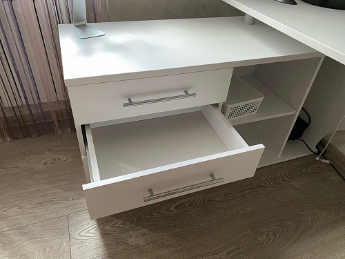 Компьютерный стол КСТ-109П правый дуб сонома / белый фото покупателя 23