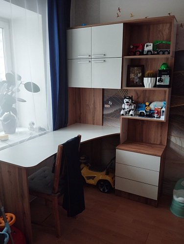 Компьютерный стол Ганор правый дуб вотан / белый фото покупателя 14