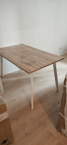 Стол Тринити Лофт 120 32 мм дуб галифакс табако / черный матовый фото покупателя 94