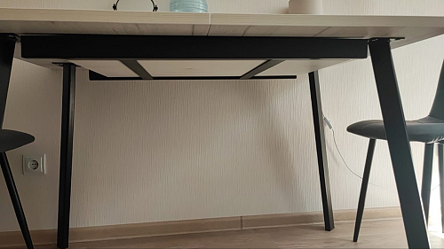 Стол раскладной Колон Лофт 120 32 мм дуб галифакс табако / черный матовый фото покупателя 81