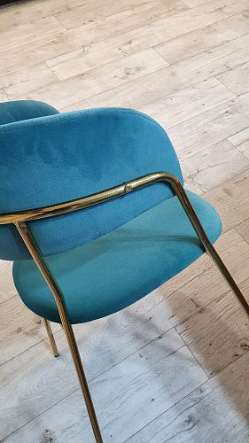 Стул на металлокаркасе Kamelia голубой / голубой / золотой фото покупателя 82