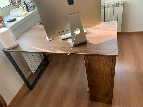 Письменный стол Битти Лофт 116х60х75 дуб вотан / белый матовый фото покупателя 104