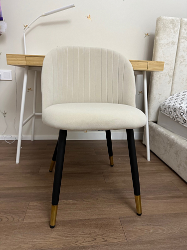 Стул на металлокаркасе Gabi 1 light blue / black / gold фото покупателя 254