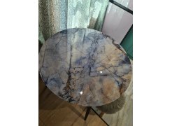 Стеклянный стол Кловис вставка стекло черный мрамор / черный фото покупателя 1