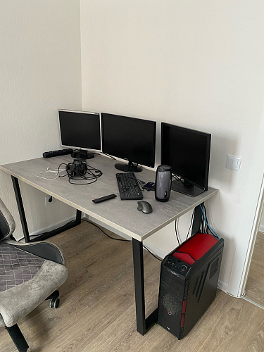 Стол Лота Лофт 120 32 мм бетон / черный матовый фото покупателя 86