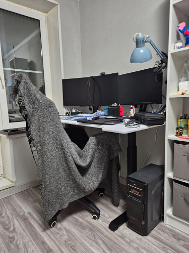 Компьютерный стол Маркос 140х80 тауп / черный фото покупателя 39