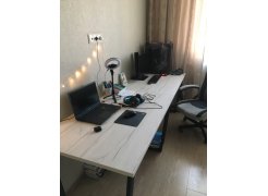 Деревянный стол Лота Лофт 120(160)х75 черный матовый / бетон светлый фото покупателя 228