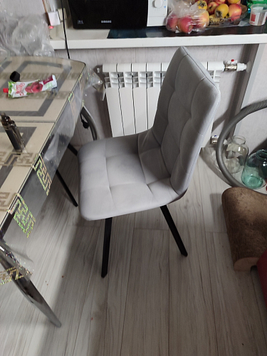 Стул на металлокаркасе Чилли К черный / зеленый фото покупателя 436