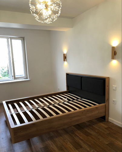 Двуспальная кровать Клауд 160х200 парящая дуб крафт золотой / антрацит фото покупателя 460