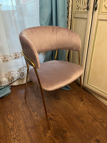 Стул на металлокаркасе Kamelia бежевый / золотой фото покупателя 5