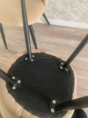 Стул на металлокаркасе Gabi 1 light blue / black / gold фото покупателя 137