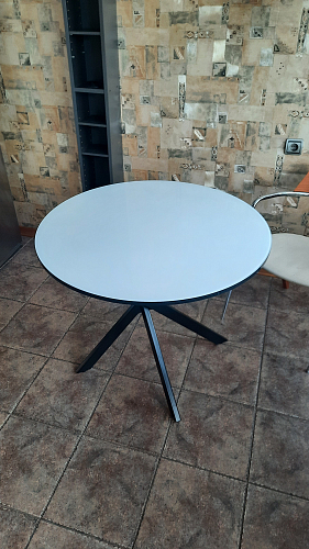 Стеклянный стол DikLine RS90 крем / белый фото покупателя 4