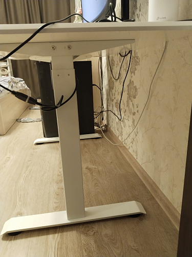 Компьютерный стол Маркос 140х80 голубой / черный фото покупателя 18