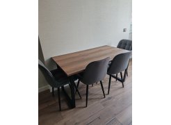 Деревянный стол Лота Лофт 120(160)х75 черный матовый / бетон светлый фото покупателя 444