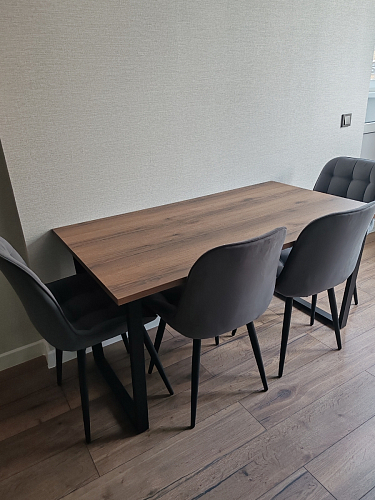 Стол раскладной Лота Лофт 120 25 мм юта / черный матовый фото покупателя 444