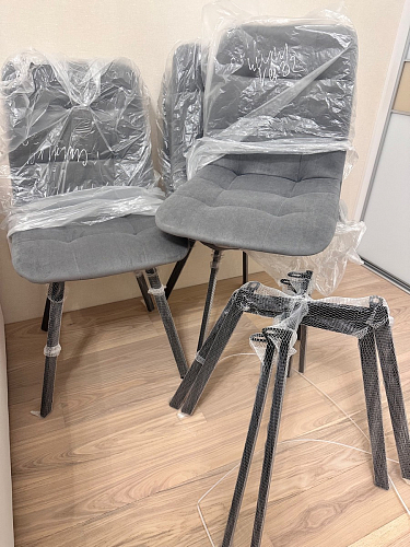 Стул на металлокаркасе Чилли К светло-серый велюр / черный каркас фото покупателя 504