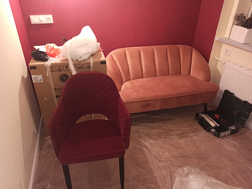 Стул на металлокаркасе Vener wine red фото покупателя 3