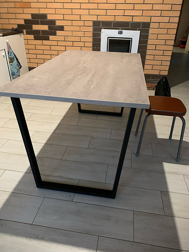 Стол Лота Лофт 140 25 мм черный матовый / бетон фото покупателя 422