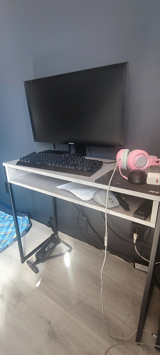 Письменный стол Лео Лофт дуб делано темный / белый матовый фото покупателя 50