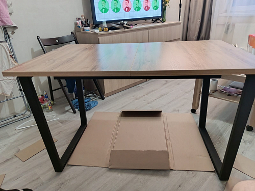 Деревянный стол Лота Лофт 120x75 дуб крафт табачный / черный матовый фото покупателя 181