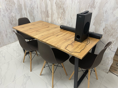 Деревянный стол Лота Лофт 140х80 черный матовый / бетон светлый фото покупателя 133