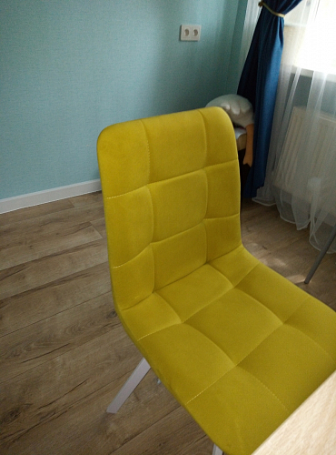 Стул на металлокаркасе Чилли К светло-серый велюр / черный каркас фото покупателя 639