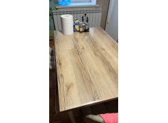 Деревянный стол Барон О 180 х 90 белая пленка шагрень / черный фото покупателя 14