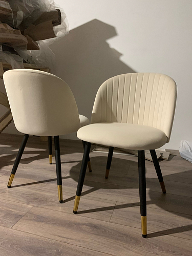 Стул на металлокаркасе Gabi dark beige / black / silver фото покупателя 89