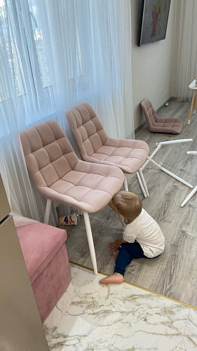 Стул на металлокаркасе Челси бежевый / черный фото покупателя 24