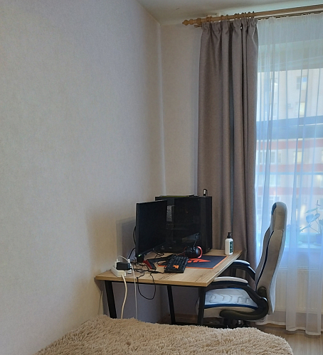 Стеклянный стол Фостер 120(160)х120х76 серый мрамор / черный фото покупателя 94