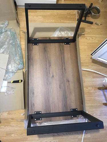 Деревянный стол Лота Лофт 120х75 белый матовый / дуб крафт золотой фото покупателя 599