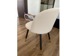 Стул на металлокаркасе Gabi 1 бежевый / черный с серебряными наконечниками фото покупателя 418