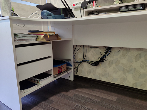 Письменный стол СПм-25 левый белый  - Уцененный экземпляр фото покупателя 79