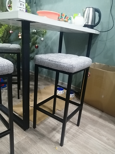 Барный стул Лофт микровелюр катания блэк / черный матовый фото покупателя 126