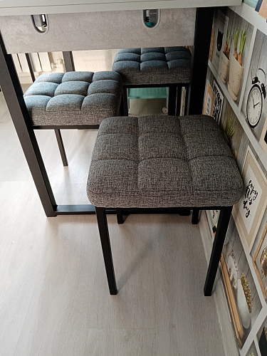 Табурет Байя рогожка графит / черный матовый фото покупателя 4