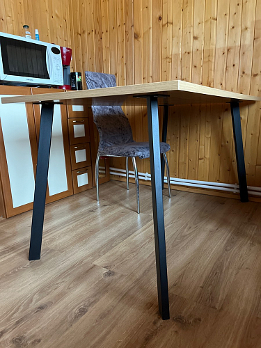 Стол Тринити Лофт 120 32 мм дуб галифакс табако / черный матовый фото покупателя 67