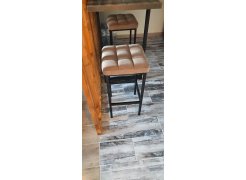 Барный стул Лофт кожзам темно-серый / черный матовый фото покупателя 259