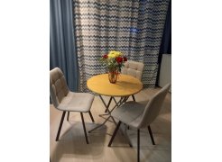 Стул на металлокаркасе Чилли синяя ткань / белый фото покупателя 302