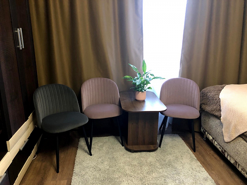 Стул на металлокаркасе Gabi 1 line light blue / black фото покупателя 276