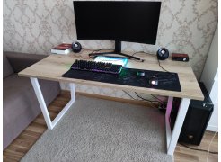 Стол Лота Лофт 140 25 мм черный матовый / дуб вотан фото покупателя 354