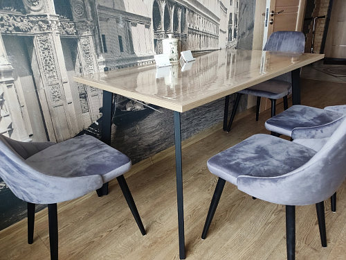 Стол Тринити Лофт 120 32 мм дуб галифакс табако / черный матовый фото покупателя 202