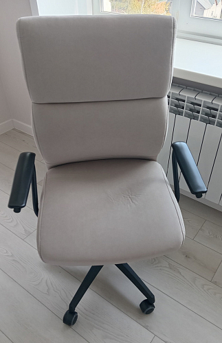 Компьютерное кресло Benefit/Бенефит флок серый 29 фото покупателя 7