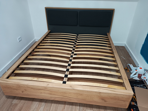 Двуспальная кровать Клауд 160х200 парящая дуб крафт золотой / антрацит фото покупателя 46