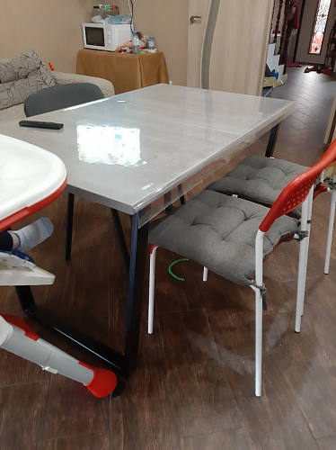 Стол Лота Лофт 120 32 мм бетон / черный матовый фото покупателя 95