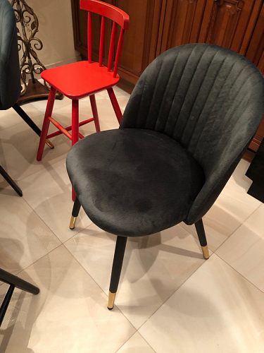 Стул на металлокаркасе Gabi 1 line light blue / black фото покупателя 51