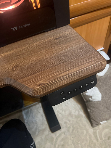 Компьютерный стол Маркос с механизмом подъема 140х80х75 орех кантри / белый фото покупателя 25