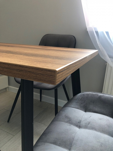 Стол Тринити Лофт 120 32 мм дуб галифакс табако / черный матовый фото покупателя 301